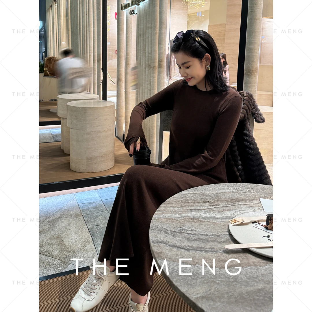 THE MENG【瘦瘦裙】4平16针60S丝光绵羊毛显瘦打底连衣裙#M243G0187