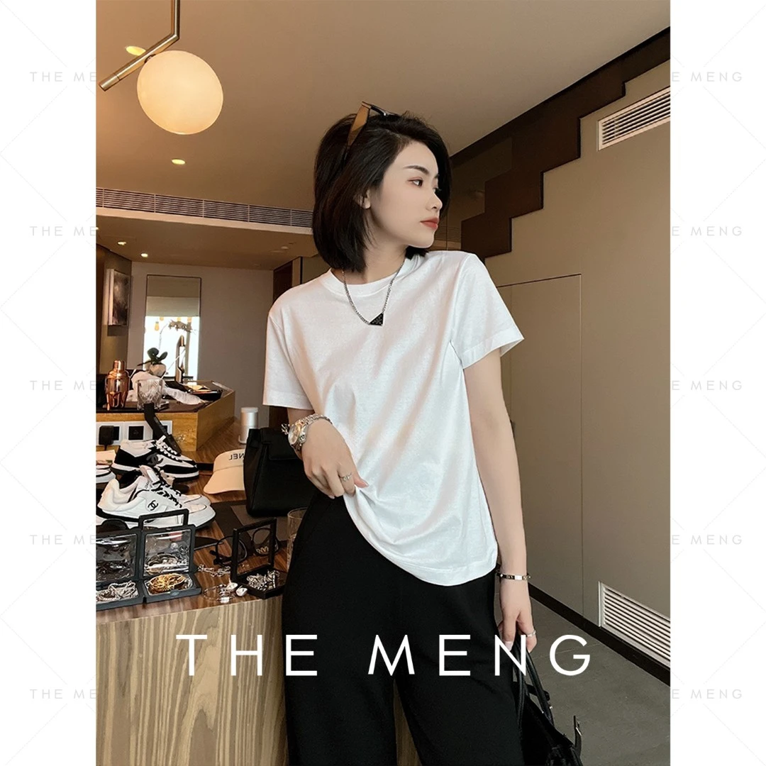 THE MENG【悸动】时尚休闲百搭韩版宽松圆领上衣#TL5153