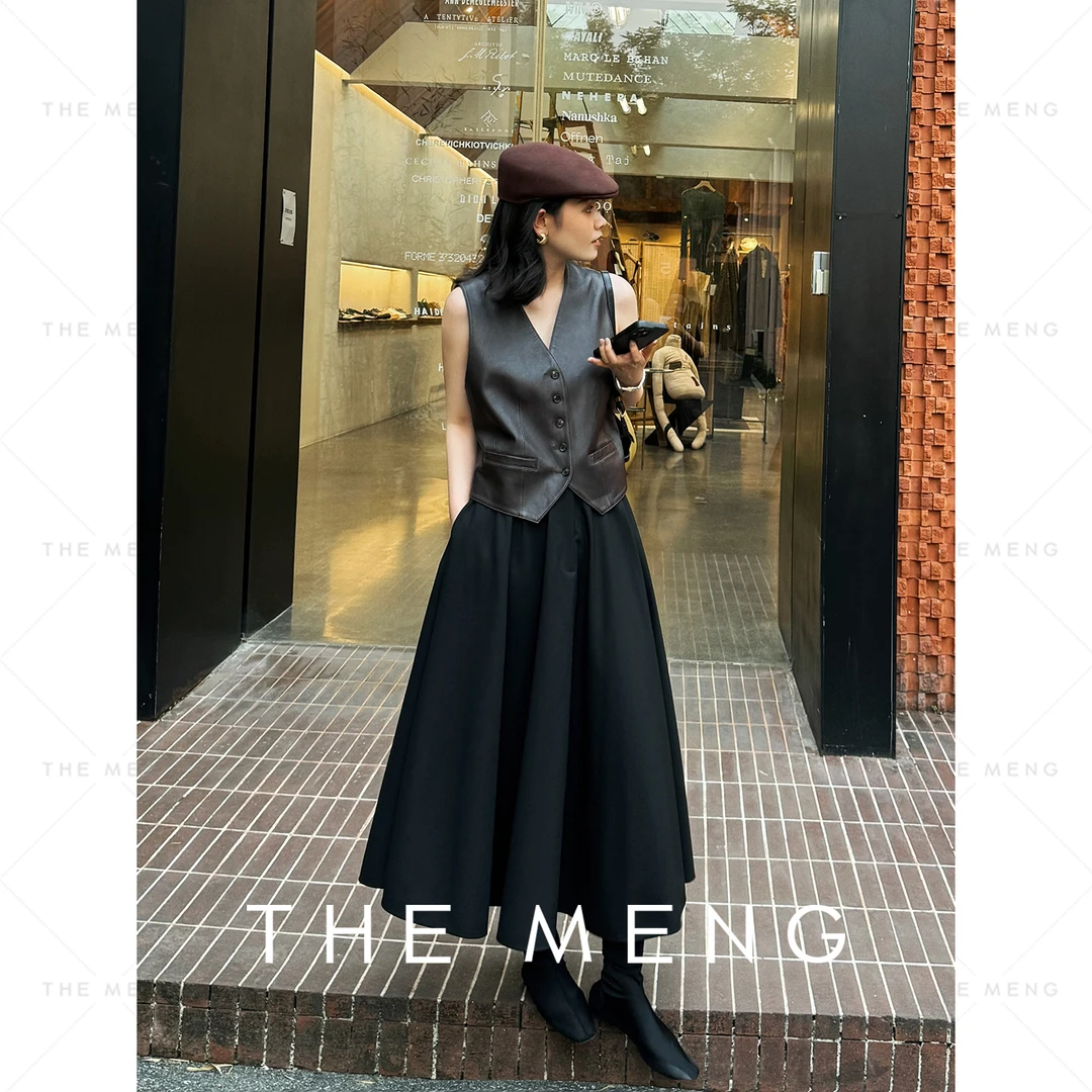 THE MENG【不羁】植鞣绵羊皮中古牛角扣皮马夹#M243J0008+M251J0017