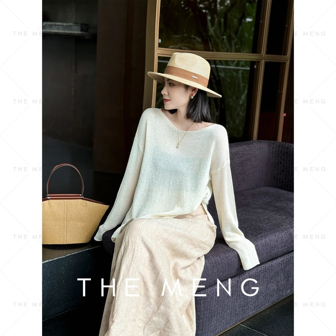 THE MENG【如意】和纸纱棉基础款舒适百搭休闲针织上衣#M242D0045