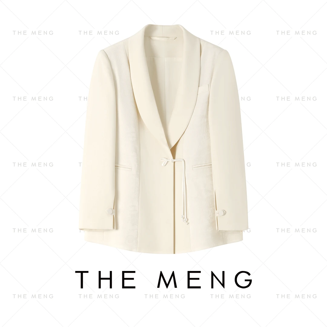 THE MENG【海棠】新中式国风盘扣青果领气质通勤西装外套#M241C084