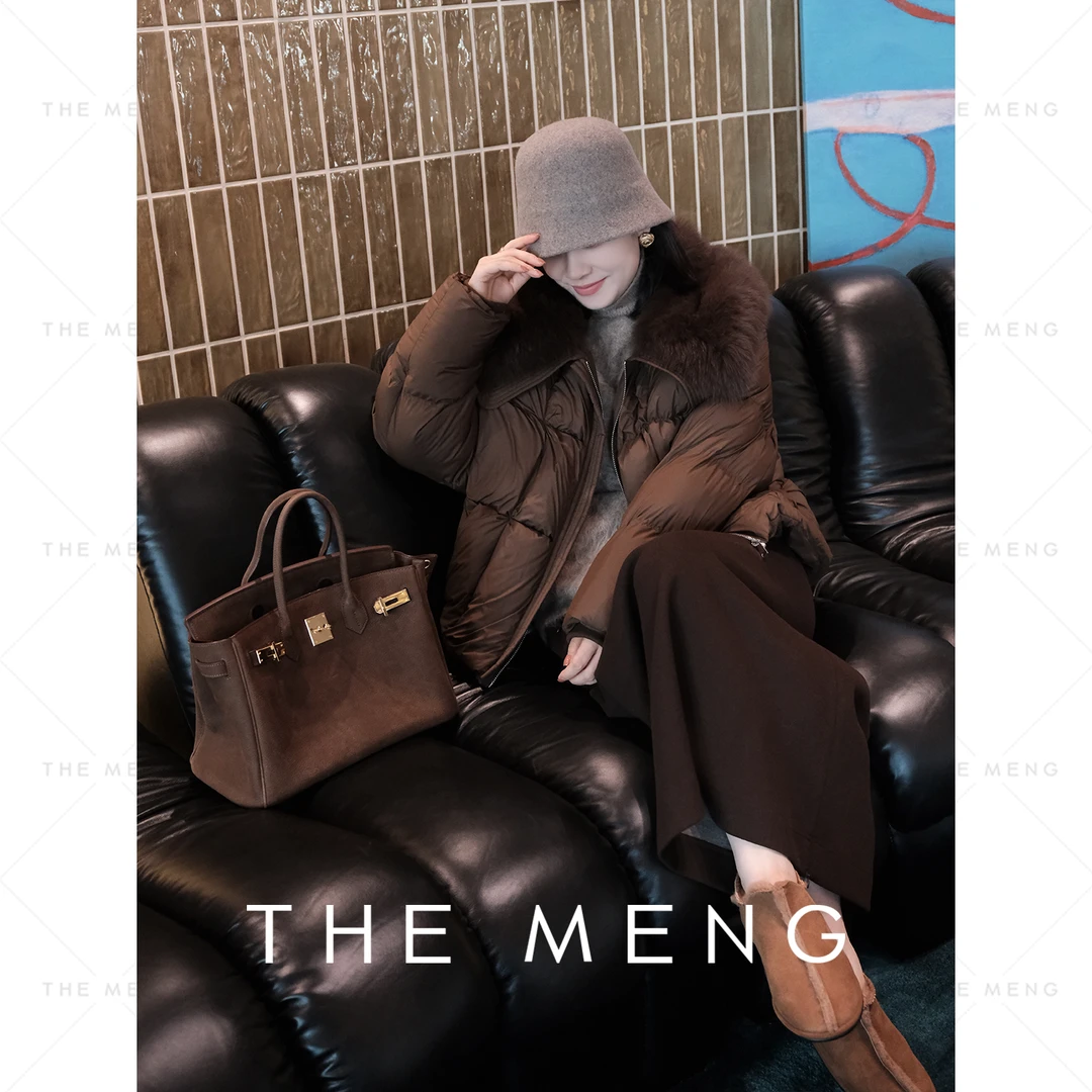 THE MENG【幽兰】90白鹅绒极简锁温狐狸毛领短款羽绒服#M244N0061