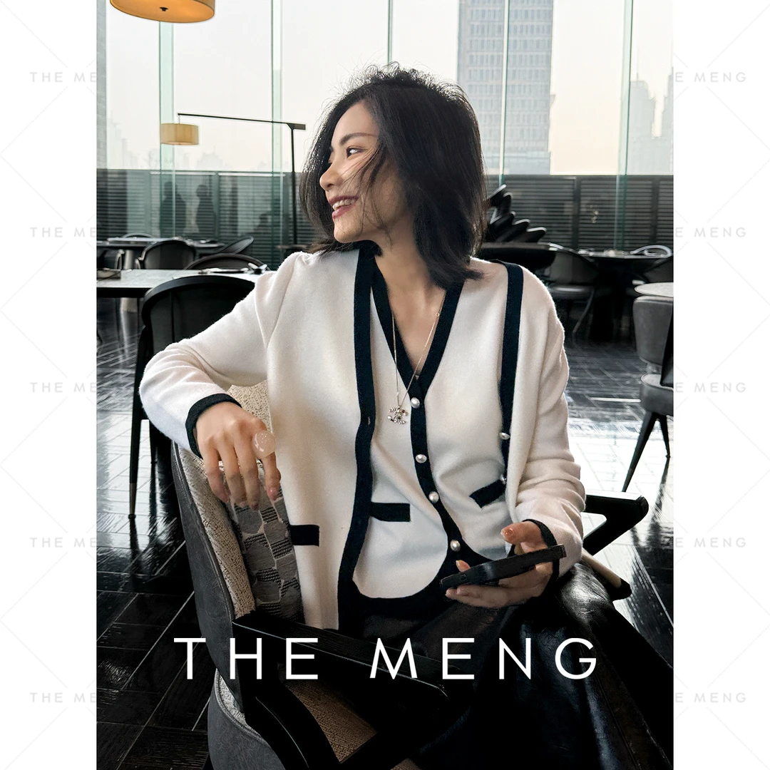 THE MENG【慕斯】绵羊毛4平16针小香短外套+马夹#WZ9625+SZ5660