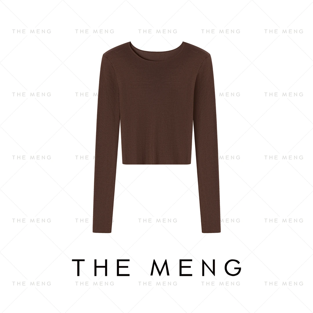 THE MENG【云感】三醋酸圆领修身基础款打底长袖T恤#M243D0004