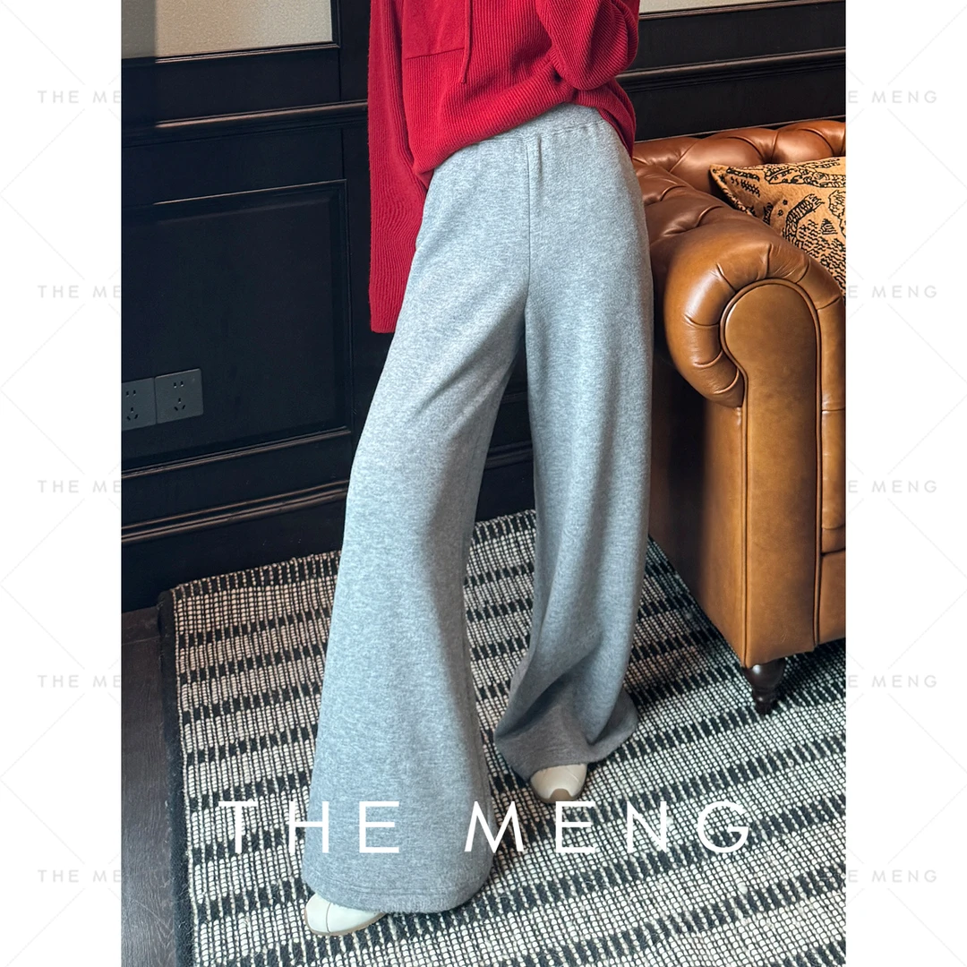 THE MENG【商务舱】软糯御寒针织磨毛阔腿休闲裤#M243P0167