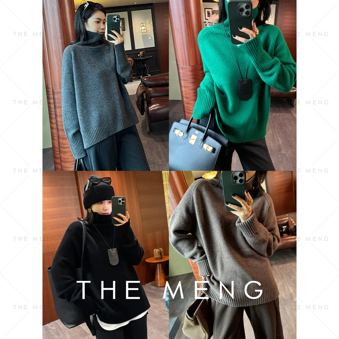 THE MENG【闺蜜】高克重极细羊毛冬日小火炉套头针织衫#M244E0050