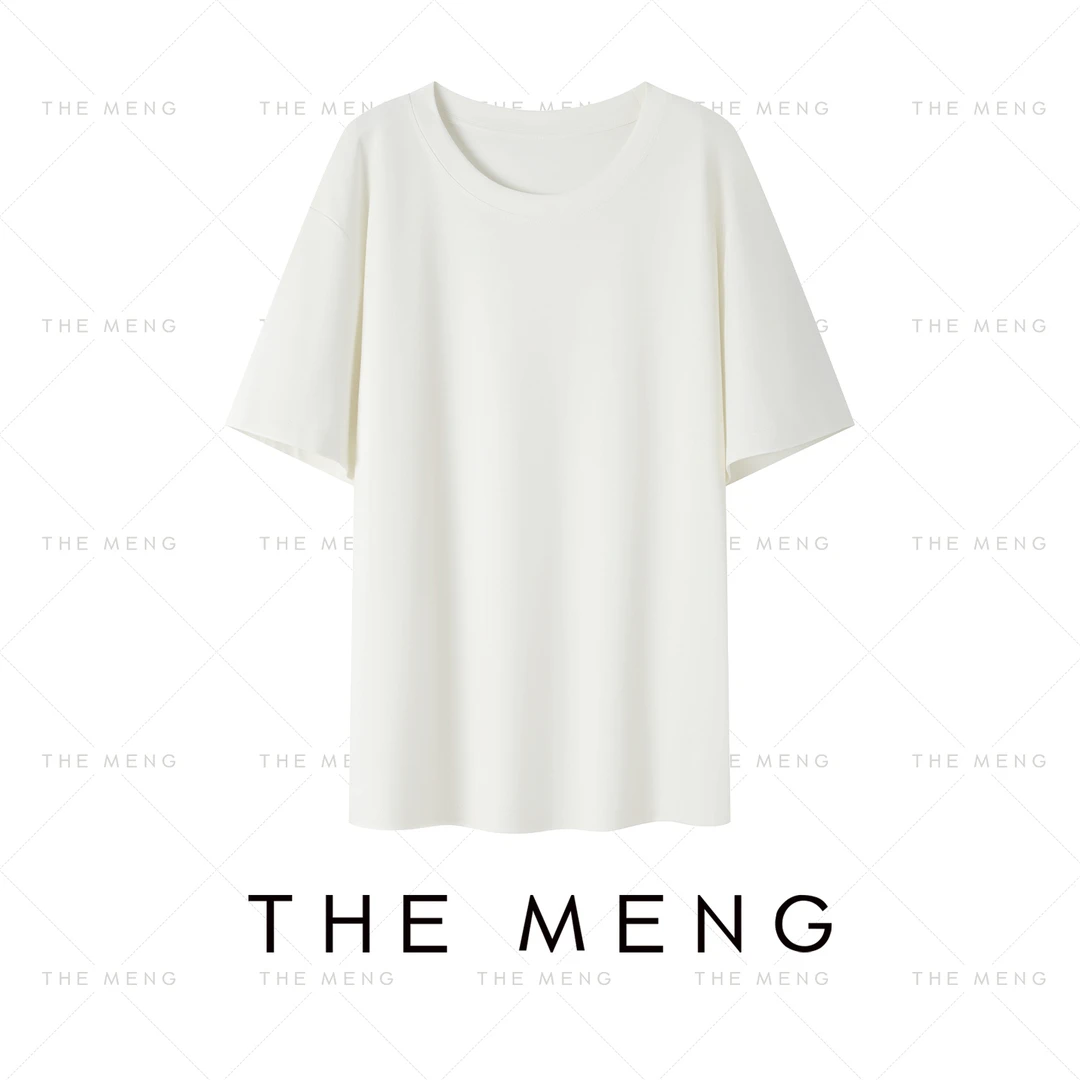THE MENG【意合】精梳全棉纯色基础款百搭短袖打底T恤#M242D0123