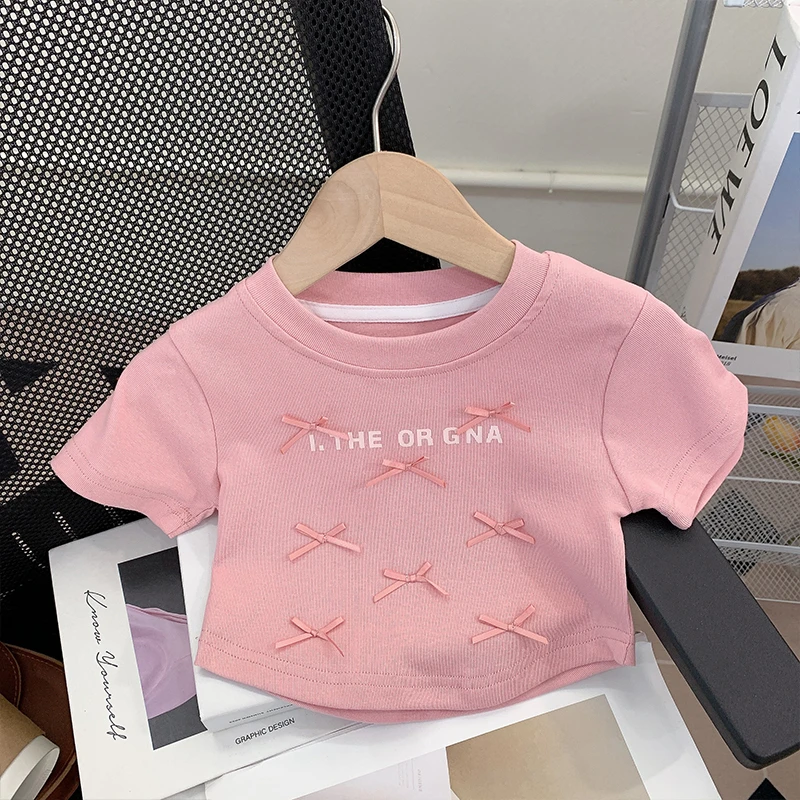 女童短袖t恤夏装新款洋气儿童上衣宝宝小童装夏季儿童百搭女宝潮