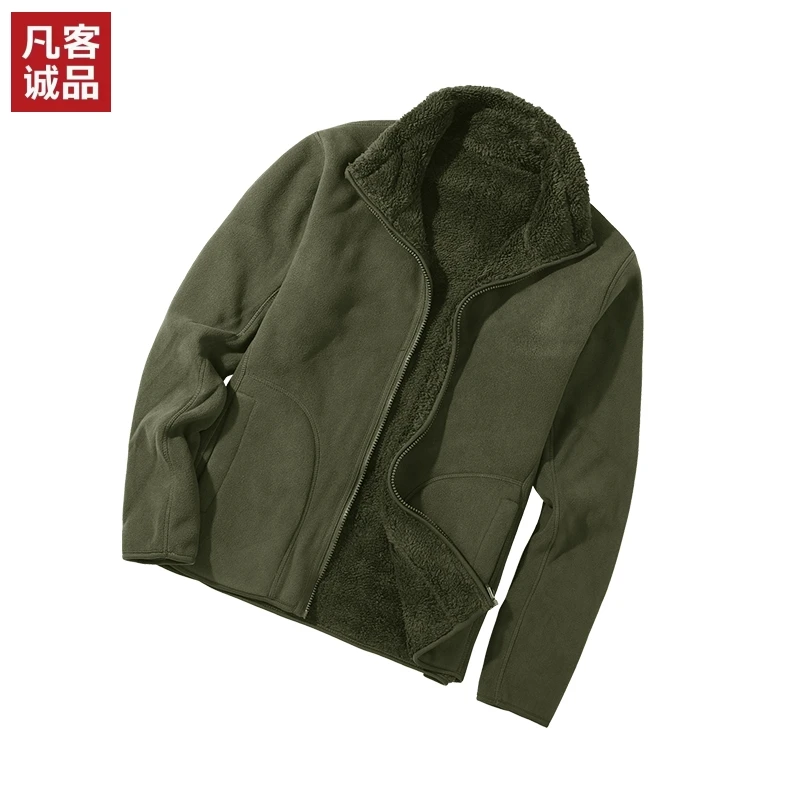 VANCL/凡客诚品双面穿抓绒衣男摇粒绒外套女加厚秋冬休闲立领外套