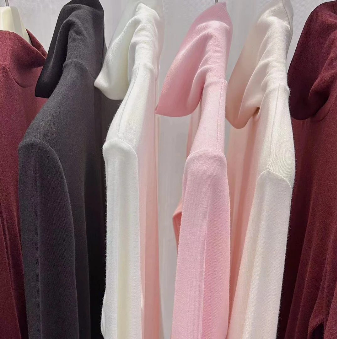 J12024堆堆领打底衫《超糯感》百搭女士打底显瘦气质半高领洋气秋冬