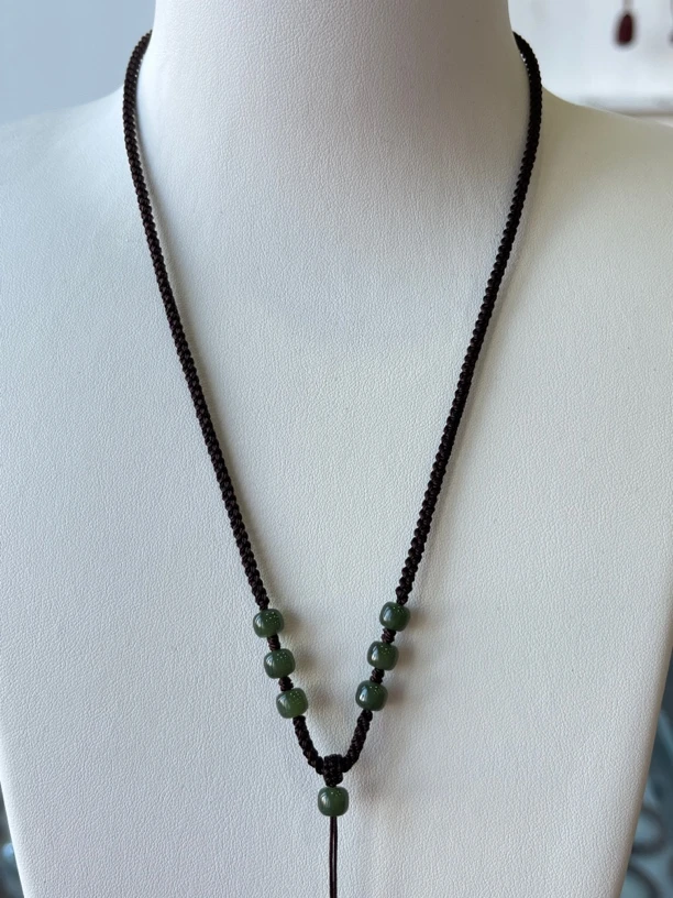 布艺项链 纯手工编织老型珠挂坠绳  调拉款 绳粗2.5毫米