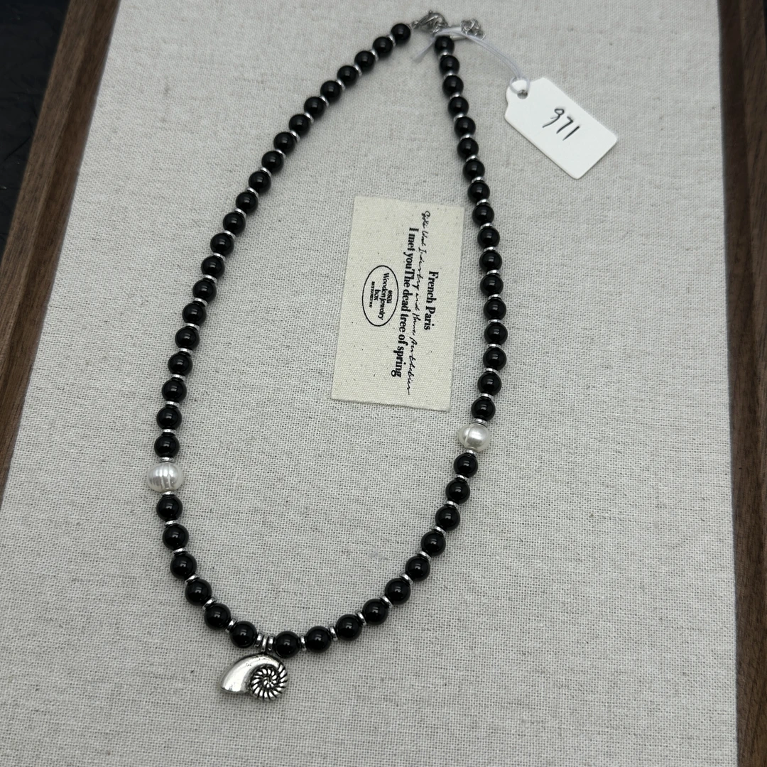 钛钢项链 2309手工气质时尚百搭黑色复古简约精致