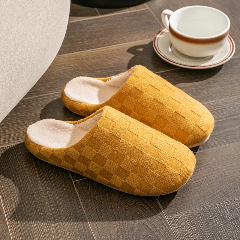 【高品质】棉拖鞋女冬季家居室内防滑保暖加绒厚底静音情侣拖鞋男士