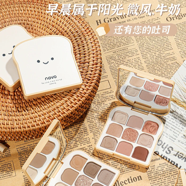 九色眼影盘吐司眼影盘哑光彩妆高级感平价学生党超闪大地色系淡妆