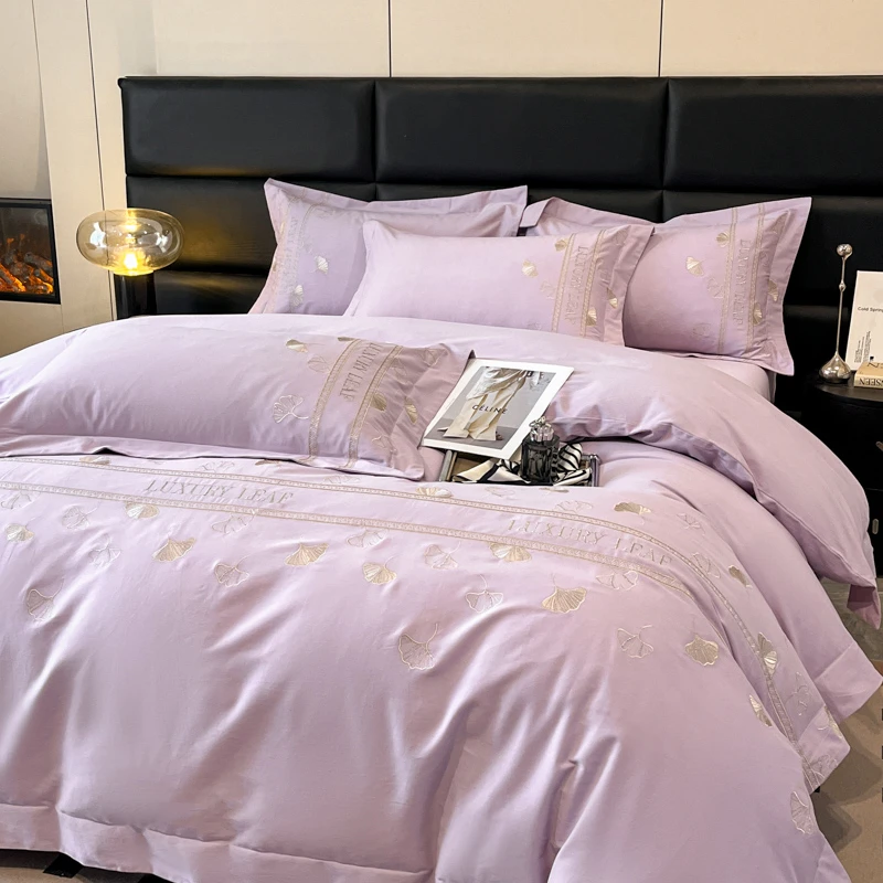 水星家纺适用A类母婴级200支全棉磨毛四件套加厚被套纯棉秋冬季4