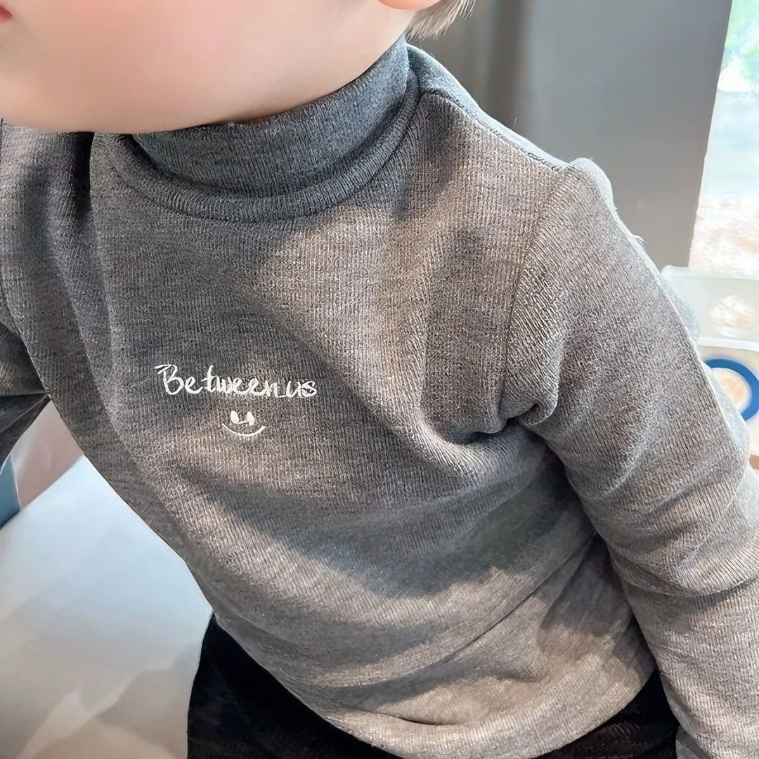 男童秋款半高领打底衫儿童春秋款女童百搭上衣宝宝中领长袖T恤