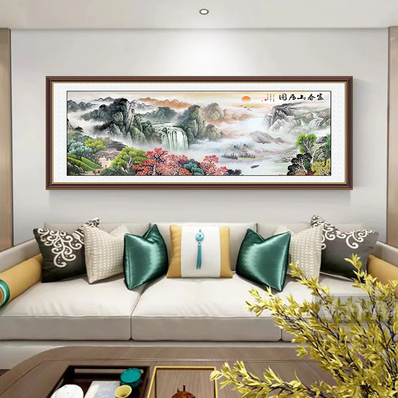 微瑕孤品【1.2米*2.8米】富春山居图科技布挂毯14