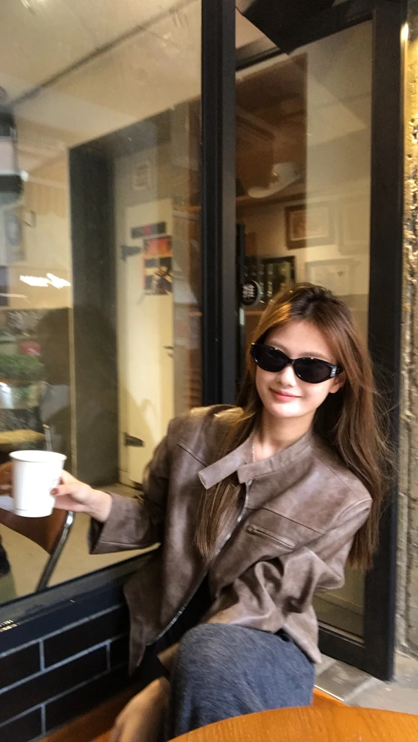 【YILING】美式复古做旧短款夹克3132