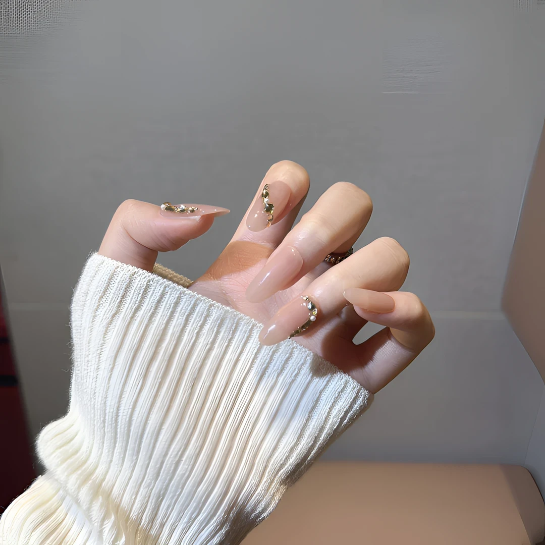 【朝花夕拾】美甲贴片手工定制穿戴甲可拆卸假指甲贴10片