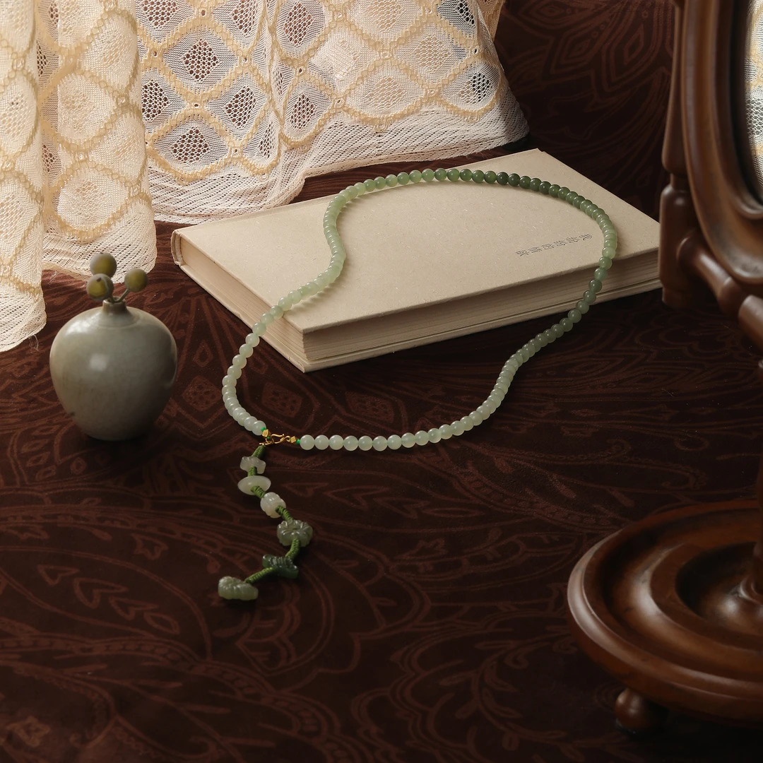 由子野【春词】6mm和田玉项链  18k金  多样性发一件