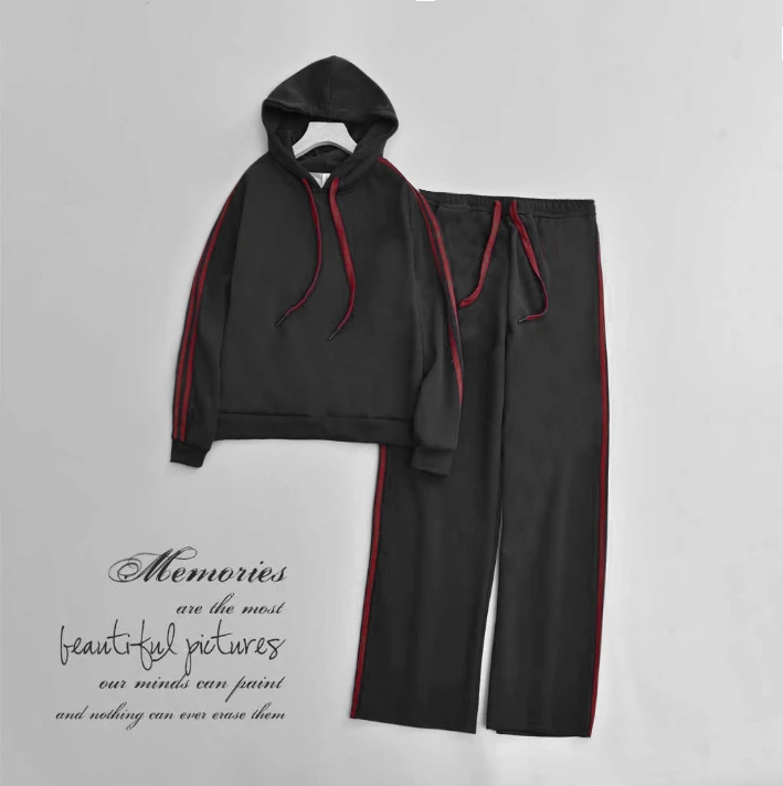 门店698！经典款纯棉套装加绒加厚 连帽女士运动套服C103