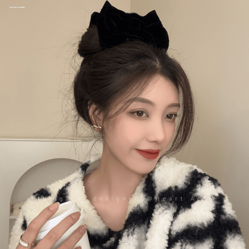 袖黎 2024后脑勺ins细闪蝴蝶结抓夹精致发卡质感夹子新款少女小众气质