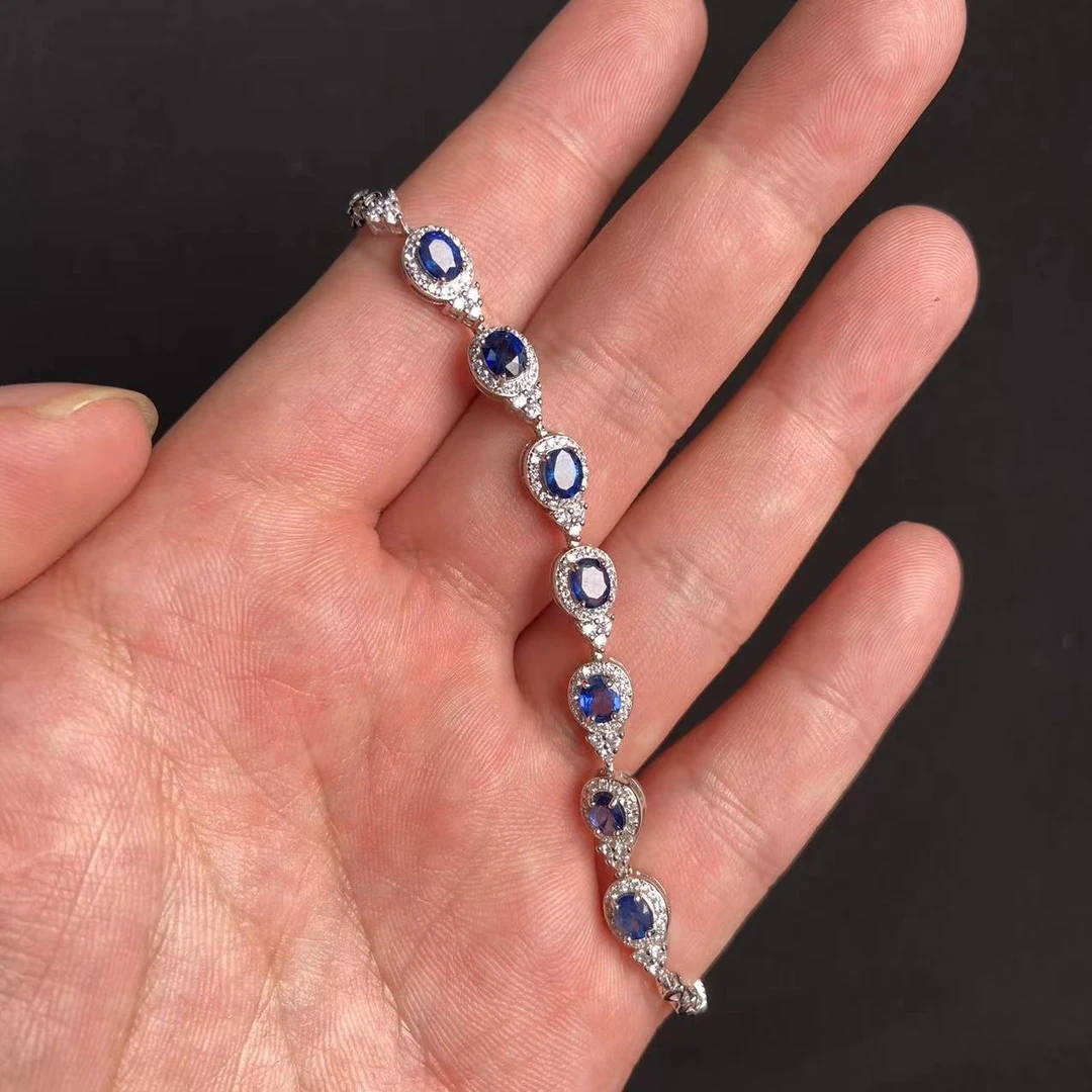 蓝宝石天使之泪手链5A 4*5