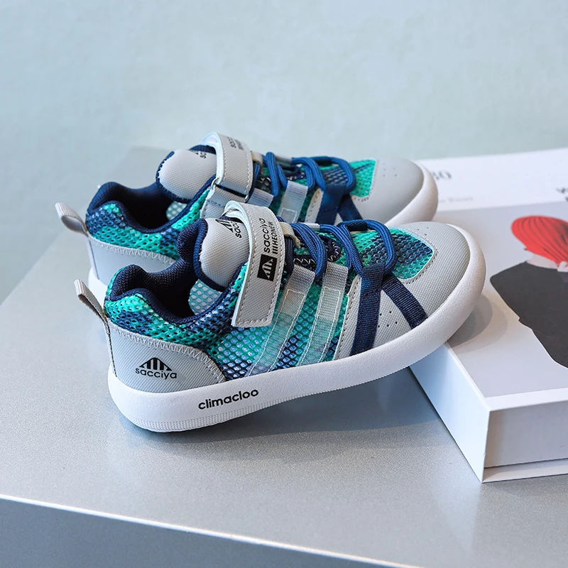 萨西亚【7562网鞋】2025春夏季新款潮儿童透气网面男童运动鞋女童