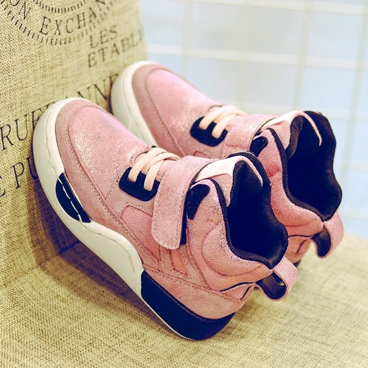 萨西亚【9273】清仓  儿童板鞋运动女童高帮春秋童鞋秋季软底休闲鞋