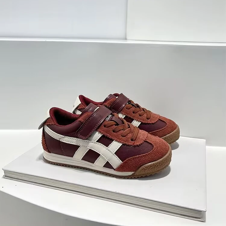 萨西亚【5727】儿童德训鞋真皮运动鞋2025春秋女童阿甘鞋单鞋男童鞋