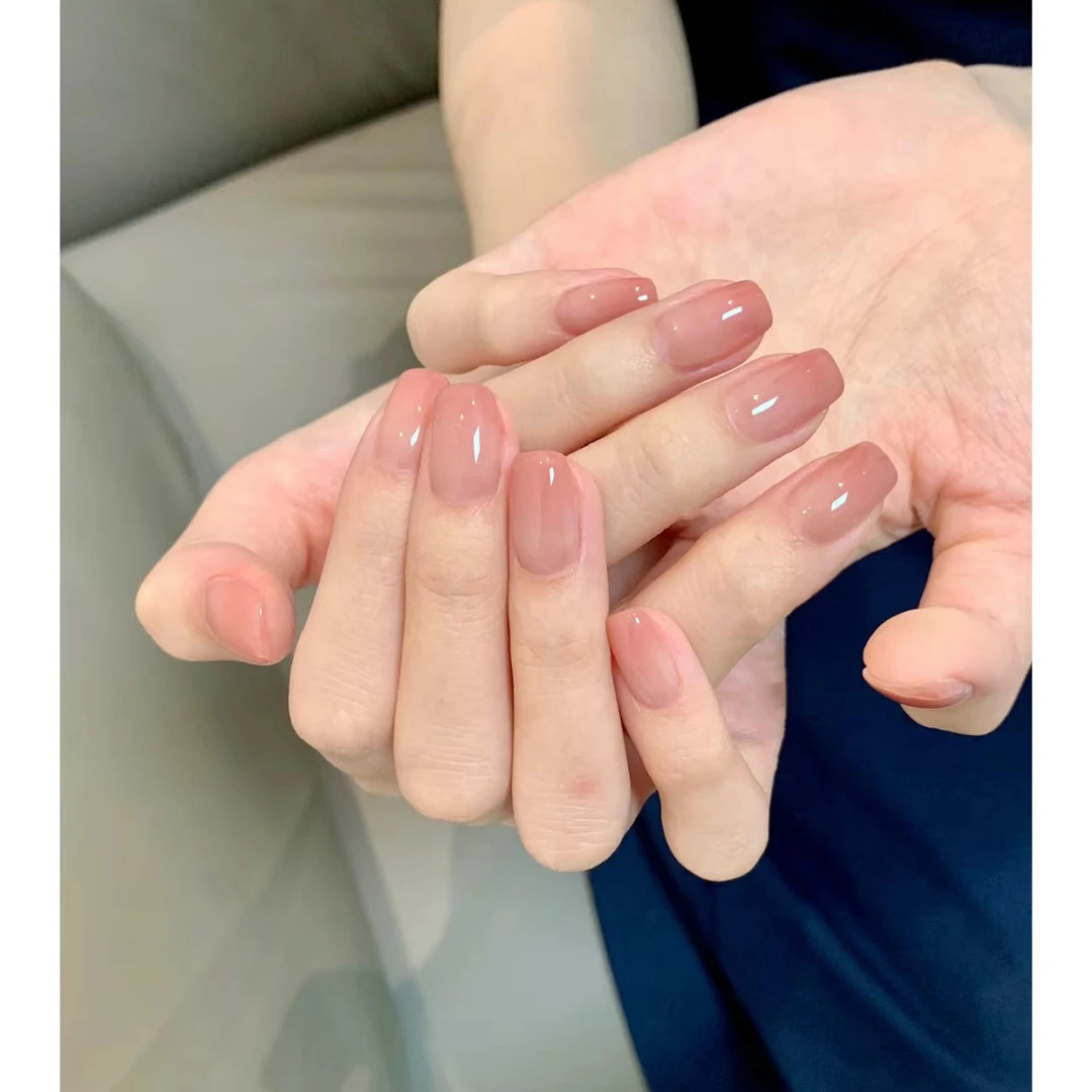 【蜜豆沙】指尖甲豆沙粉自然可穿戴高级简约百搭四季美甲