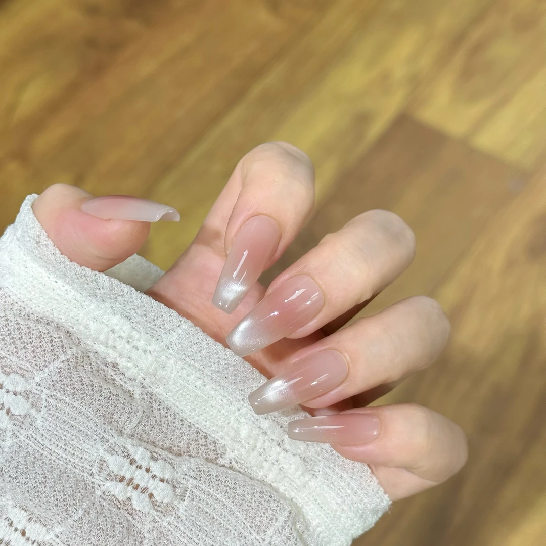 【白竹】手工猫眼腮红穿戴甲自然显白美甲贴片10片可重复穿戴使用