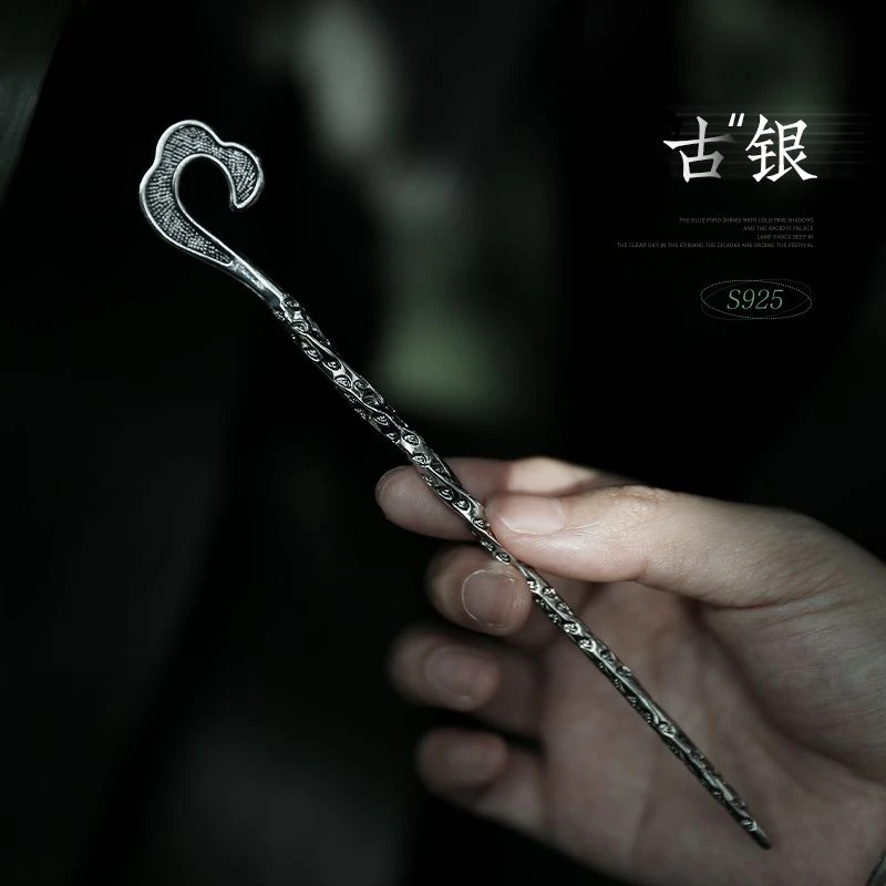 追师银簪子素雅清冷风发簪古风发饰日常简约盘发女复古