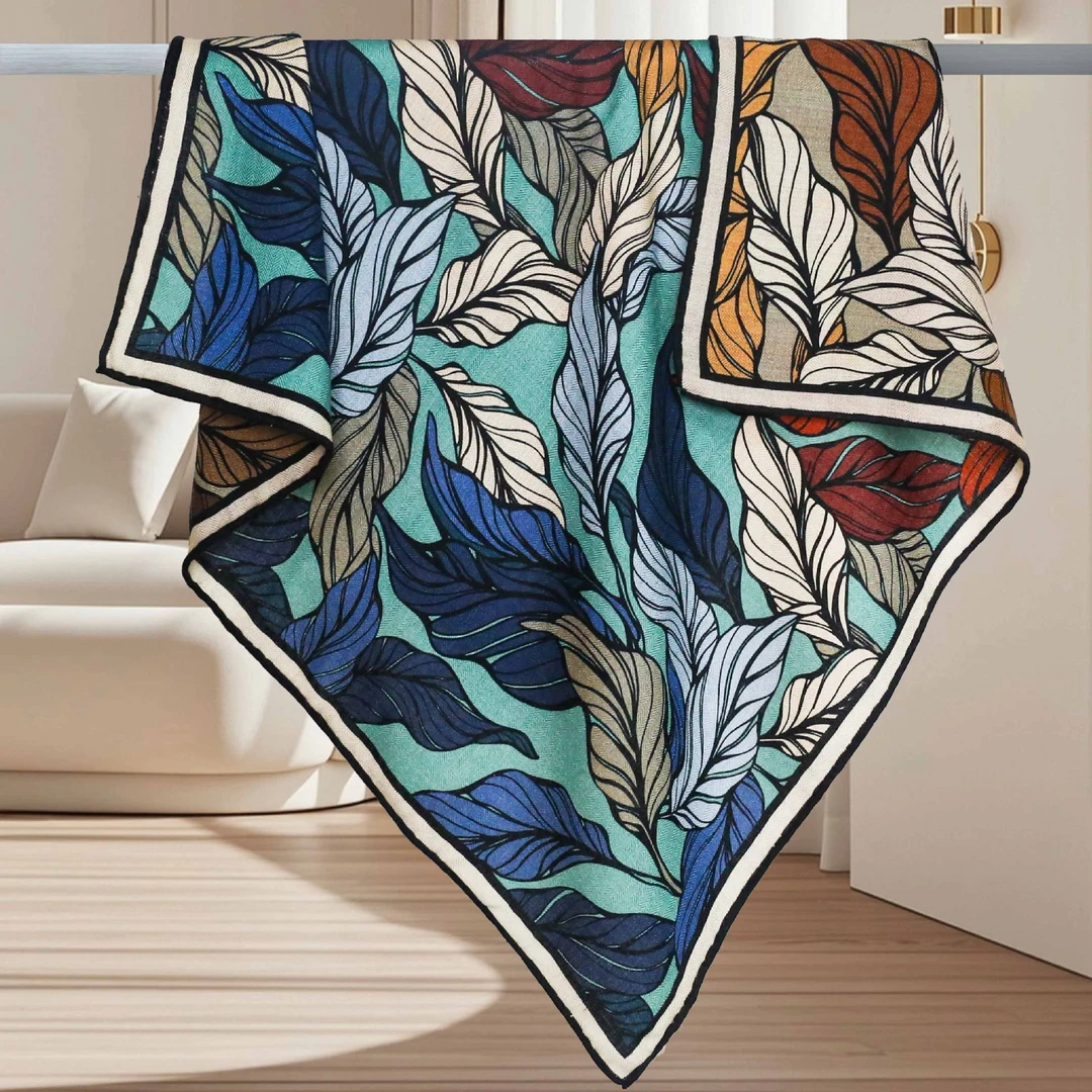 【一叶知秋】秋叶双面枫叶丝巾手工卷边时尚方巾围脖女