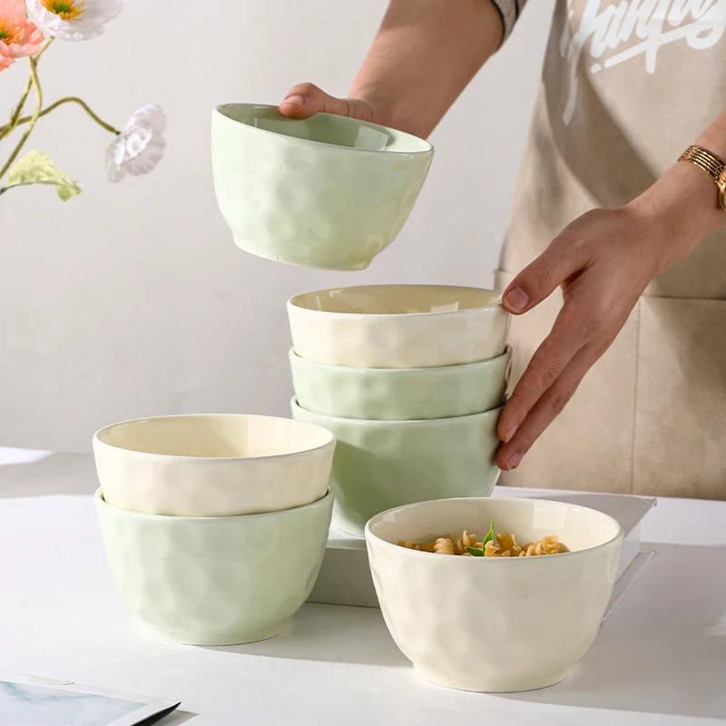 芬利兰【10个装】釉下彩石纹10个碗陶瓷家用米饭碗-2