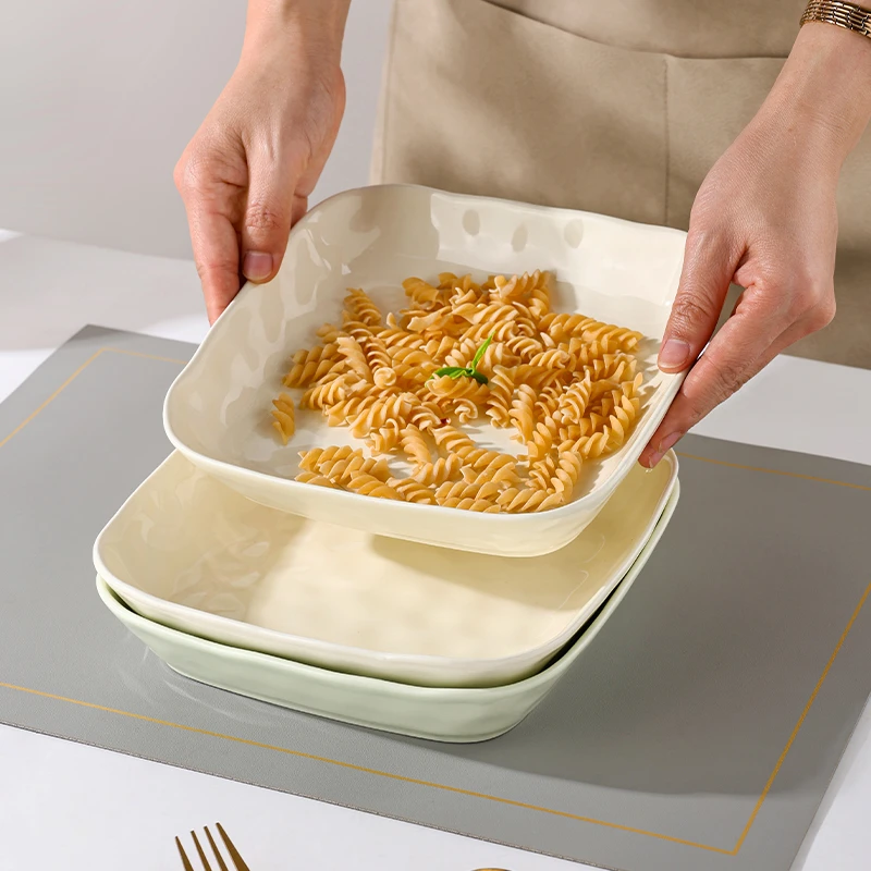 芬利兰【4个装】釉下彩石纹4个方盘陶瓷方形-2