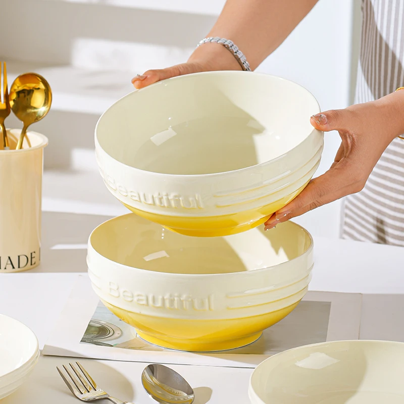 芬利兰【2个装】釉下彩渐变多巴胺餐具8.2英寸2大碗-1