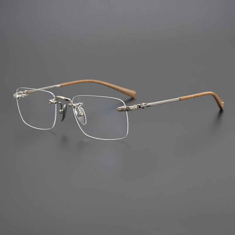 百搭超轻纯欲无框眼镜框男女潮素颜大框大脸显小防蓝光眼镜架平光