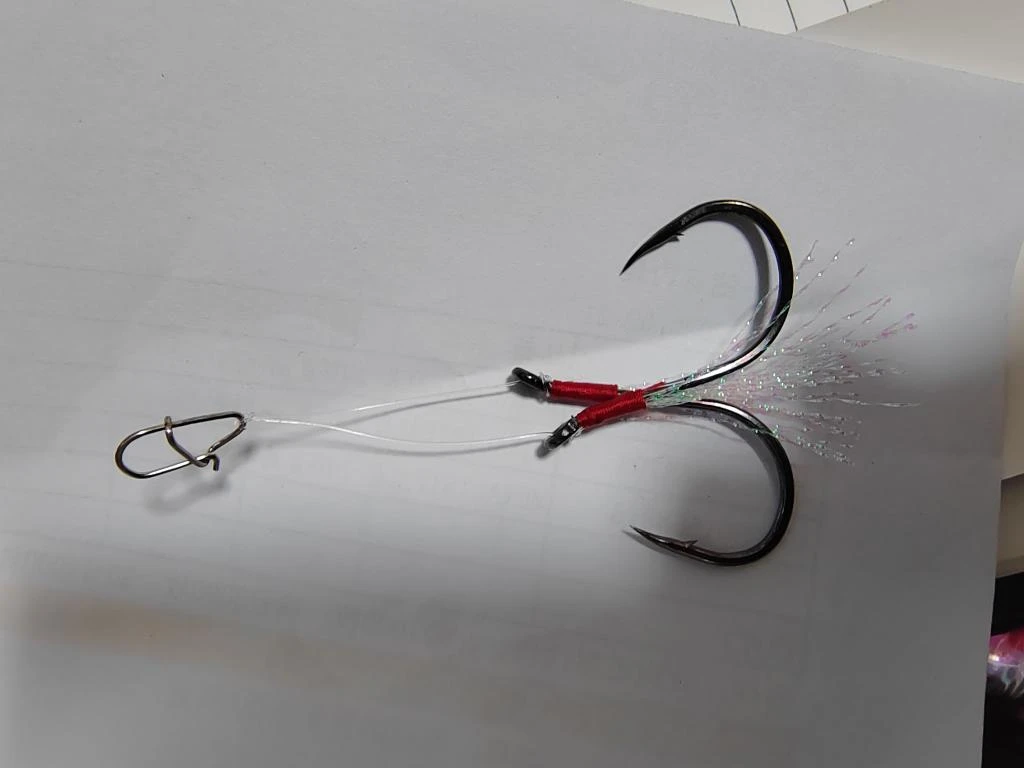 带别针铁板钩子，2/0大小，25付一个包装