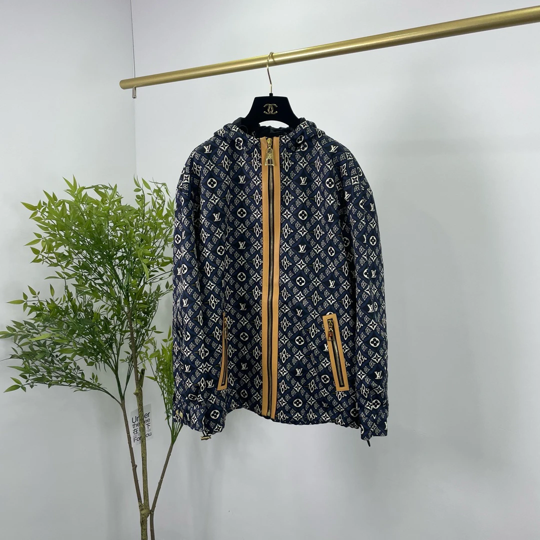 Louis Vuitton LV 路易威登 1854 满印真丝连帽夹克外套 36码/98