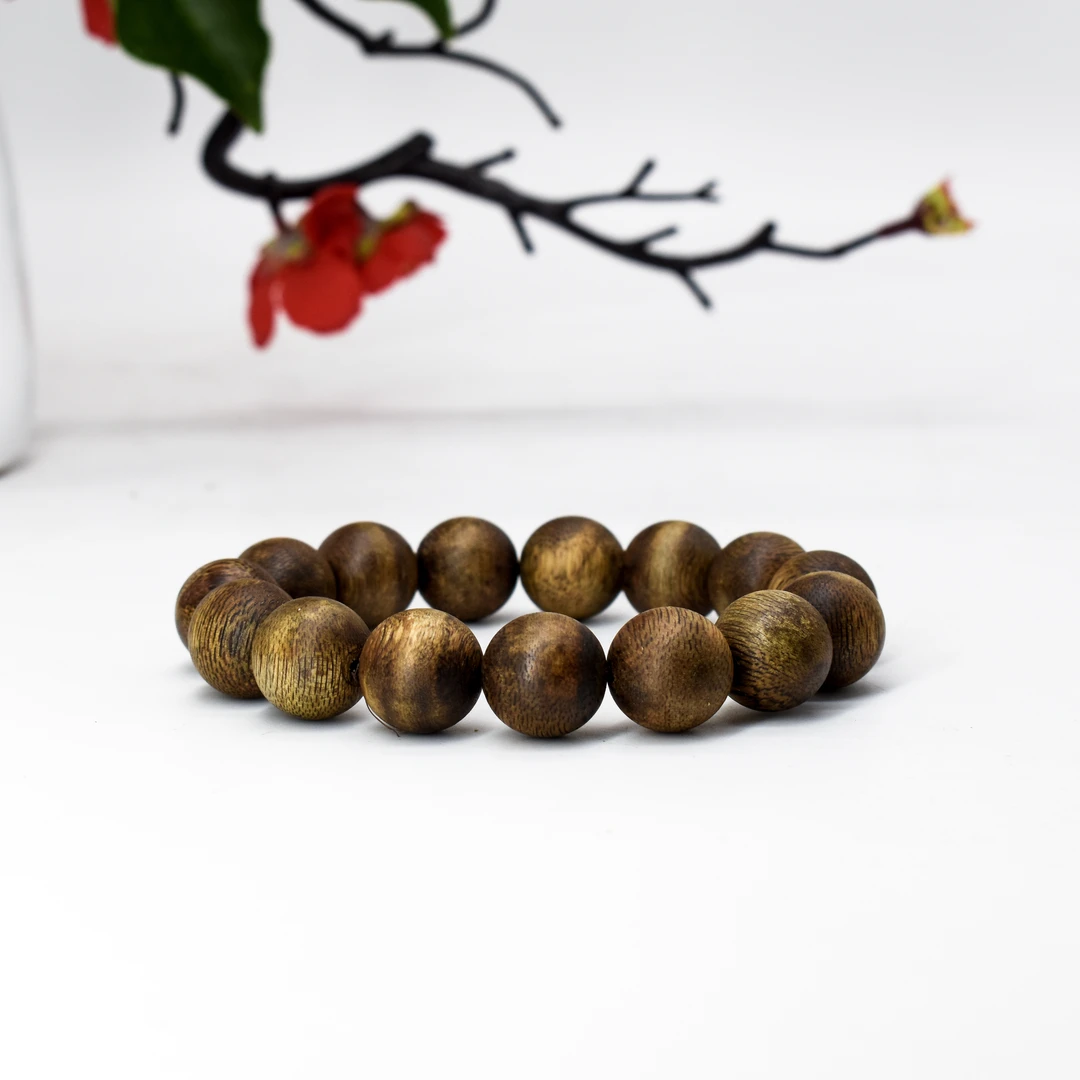 【尖峰岭】奇楠黄金油1.5圆珠单圈沉香高结油手串