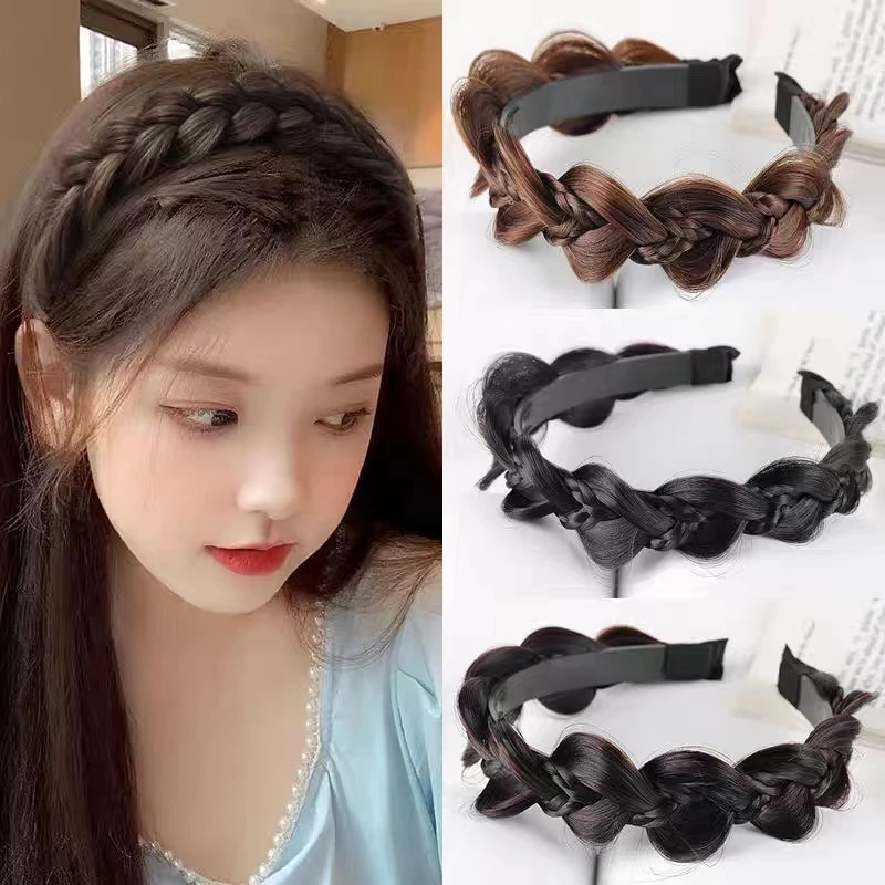 假发发箍编发高颅顶加宽葫芦辫发箍女款网红手工编发头箍辫子一体