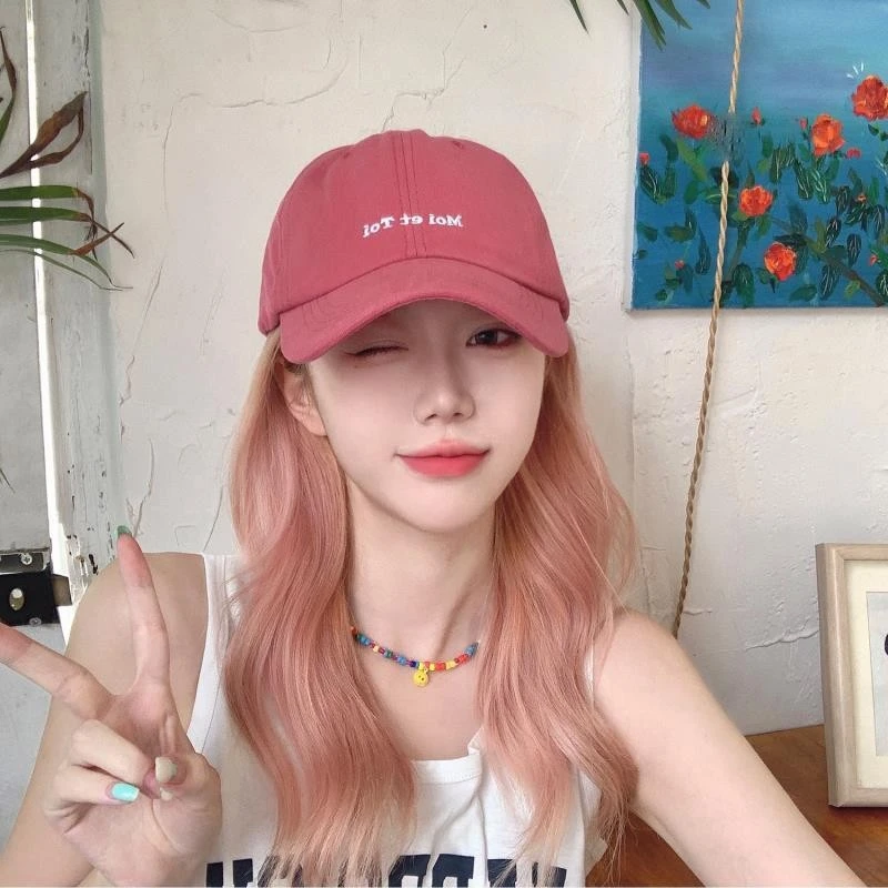 显白的树莓粉~可盐可甜网红潮牌棒球帽女夏季时尚显脸小帽子鸭舌