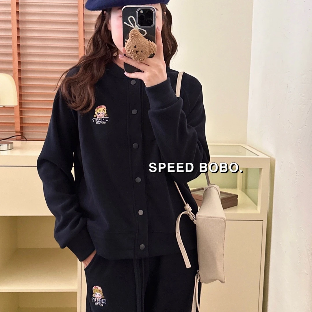 【嘻嘻家】秋季新款茉莉防风长袖休闲百搭宽松韩版ins开衫-25031