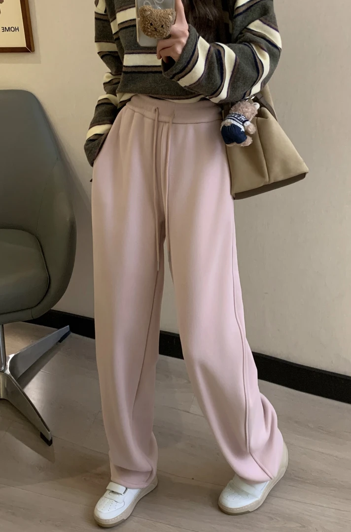 【嘻嘻家】韩系蛋家针织时尚休闲百搭加绒保暖蛋家弯刀裤27065