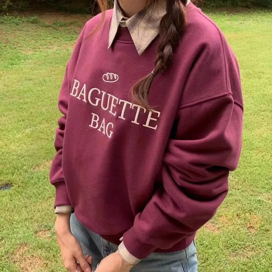 【嘻嘻家】秋季新款长袖宽松韩版秋冬码苏卫衣27051