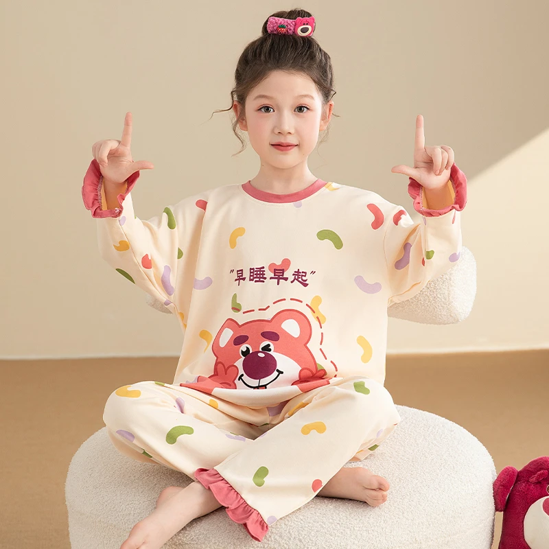 女童睡衣春秋季纯棉长袖2024新款秋冬女孩家居服儿童套装秋天公主