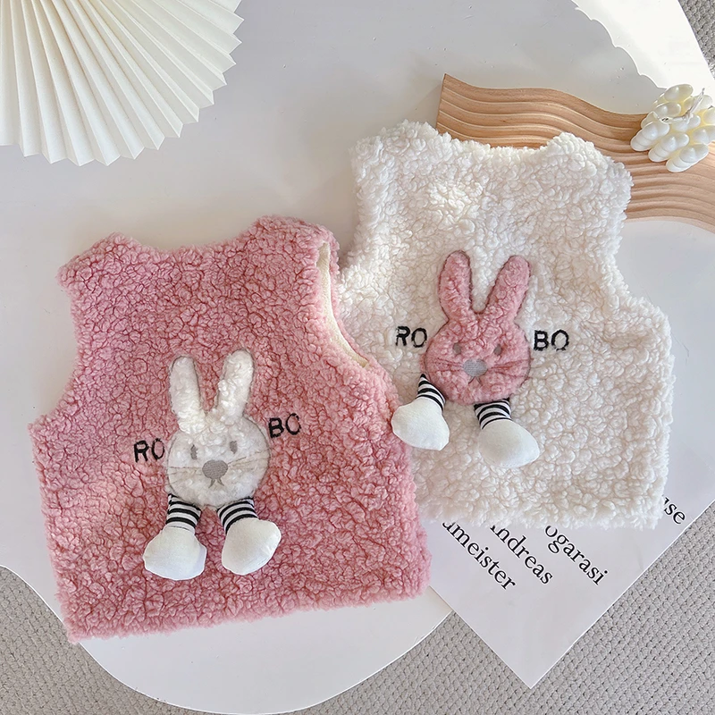 女童马甲秋冬款2024新款秋冬季加厚保暖外穿坎肩加绒马夹卡通韩版