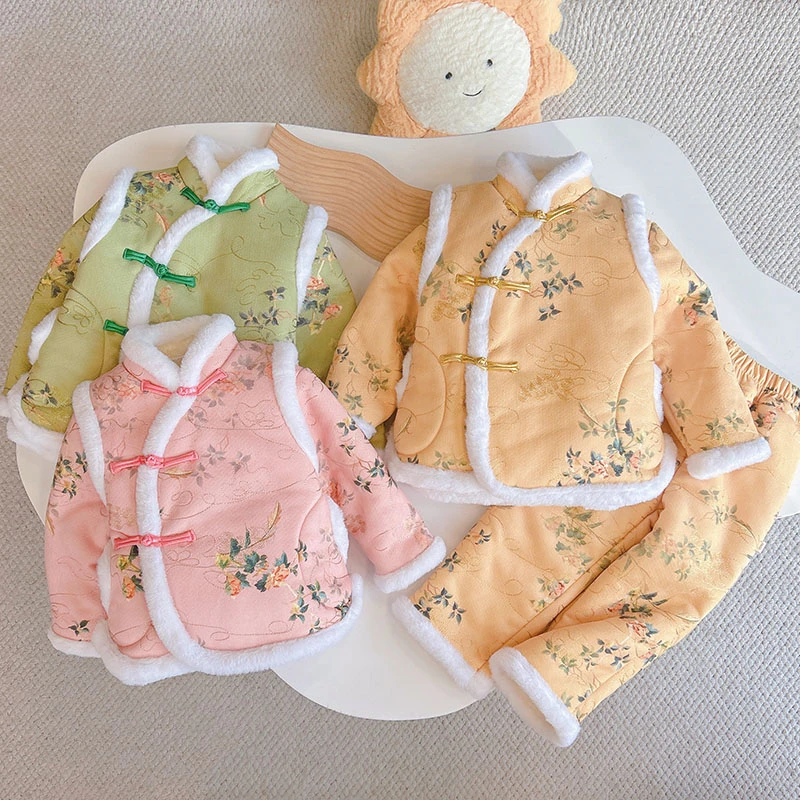 【东北花棉袄】儿童中国风唐装加绒棉袄拜年服冬款盘扣冬季复古棉服