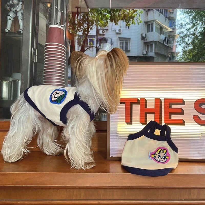 韩版狗狗衣服背心吊带服装泰迪比熊贵宾博美春夏小型犬猫咪日系风